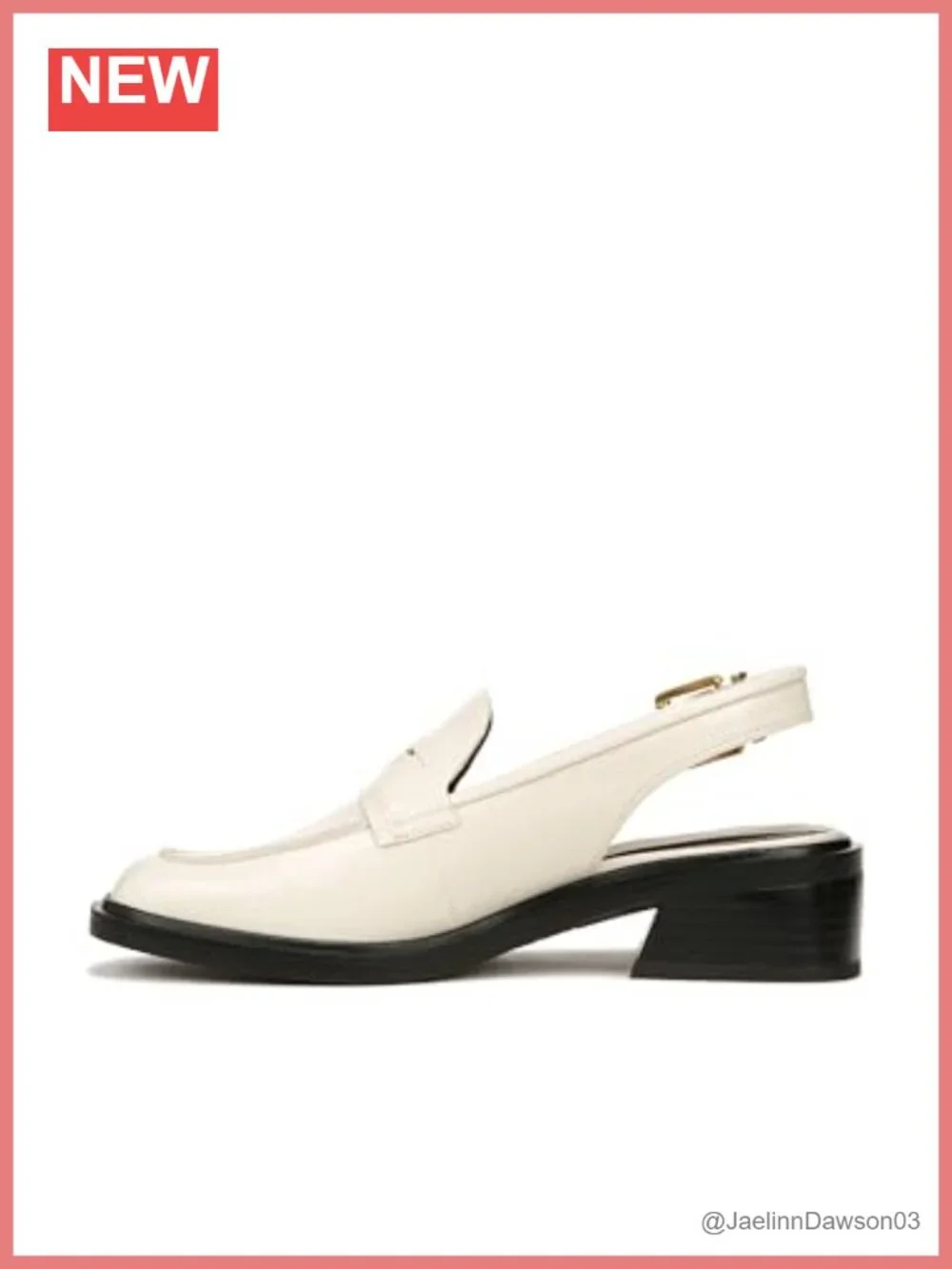 Women's Faux Leather Square Toe Slingback Loafers Block Heel Dress Shoes